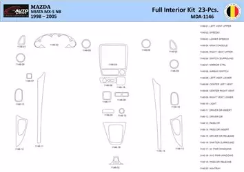 Mazda MX5 2000 Interior WHZ Dashboard trim kit 23 Parts