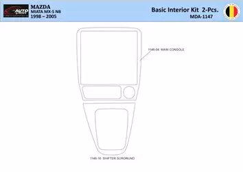 Mazda MX5 2000 Interior WHZ Dashboard trim kit 2 Parts