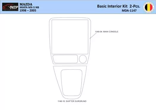 Mazda MX5 2000 Inleg dashboard Interieurset aansluitend en pasgemaakt 2 Delen