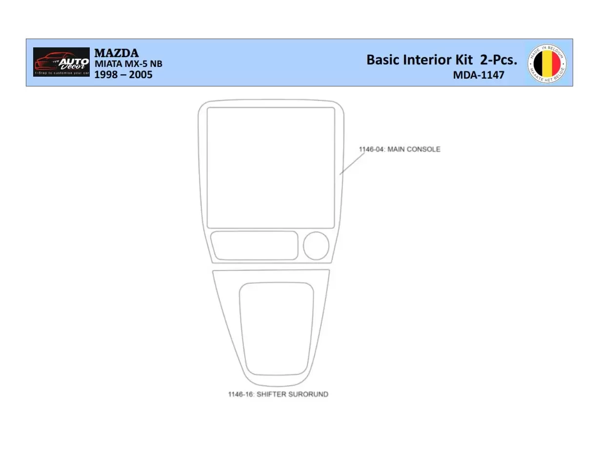 Mazda MX5 2000 Interior WHZ Dashboard trim kit 2 Parts