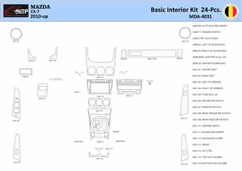 Mazda CX7 2006-2012 Inleg dashboard Interieurset aansluitend en pasgemaakt 24 Delen