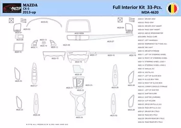 Mazda CX5 2013 Interior WHZ Dashboard trim kit 33 Parts