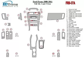 Ford Focus 2008-2011 Full Set, 3 and 5 Doors BD Interieur Dashboard Bekleding Volhouder