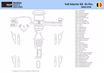 Mazda 6-2014-2021 Decor de carlinga su interior del coche 41 Partes