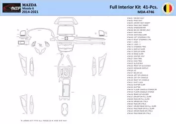 Mazda 6-2014-2021 Interior WHZ Dashboard trim kit 41 Parts