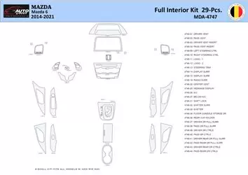 Mazda 6-2014-2021 Interior WHZ Dashboard trim kit 29 Parts