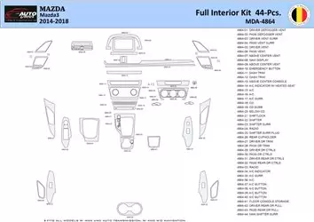 Mazda 3 2014-2018 Decor de carlinga su interior del coche 44 Partes
