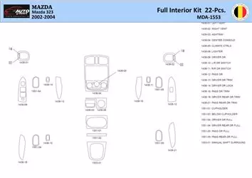 Mazda 323 2002-2004 Inleg dashboard Interieurset aansluitend en pasgemaakt 22 Delen