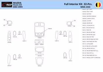 Mazda 323 2002-2004 Interior WHZ Dashboard trim kit 22 Parts