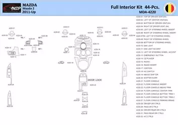 Mazda 2 2010 Interior WHZ Dashboard trim kit 44 Parts