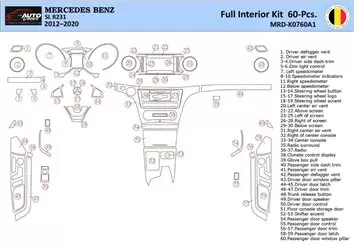 Mercedes SL R231 2012 Kit la décoration du tableau de bord 60 Pièce - 2 - habillage decor de tableau de bord