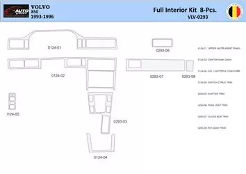 Volvo 850 1993-1996 Interior WHZ Dashboard trim kit 8 Parts