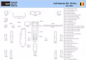 Volvo S50 2004-2009 Inleg dashboard Interieurset aansluitend en pasgemaakt 33 Delen