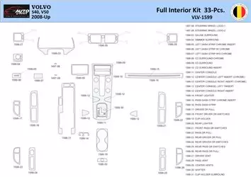 Volvo S50 2004-2009 Interior WHZ Dashboard trim kit 33 Parts