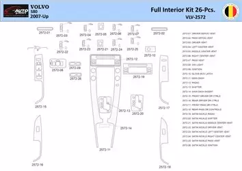 Volvo S80 2007 Interior WHZ Kit embellecedor salpicadero 26 piezas