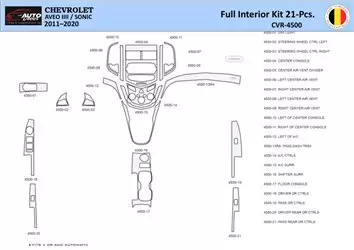 Chevrolet Aveo T300 2012–2020 Interior WHZ Dashboard trim kit 21 Parts