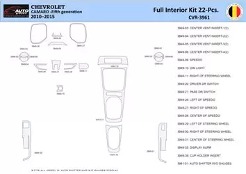 Chevrolet Camaro 2010-2015 Interior WHZ Dashboard trim kit 22 Parts