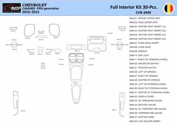 Chevrolet Camaro 2010-2015 Interior WHZ Dashboard trim kit 30 Parts