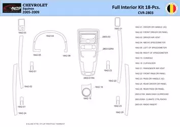 Chevrolet Equinox 2005–2009 Interior WHZ Dashboard trim kit 18 Parts