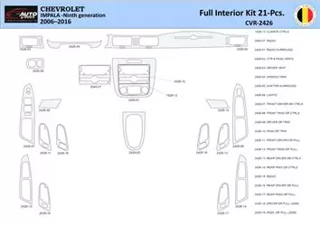 Chevrolet Impala 2006-2015 Interior WHZ Dashboard trim kit 21 Parts