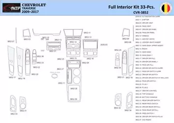 Chevrolet Traverse 2009-2013 Inleg dashboard Interieurset aansluitend en pasgemaakt 33 Delen