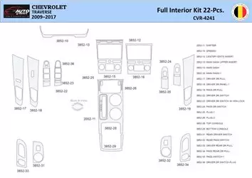 Chevrolet Traverse 2009-2013 Decor de carlinga su interior del coche 22 Partes