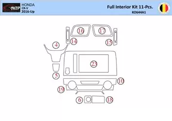 Honda CR-V 2016-2022 Inleg dashboard Interieurset aansluitend en pasgemaakt 15 Delen