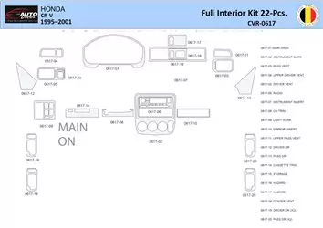 Honda CR-V 1997-2002 Interior WHZ Dashboard trim kit 22 Parts