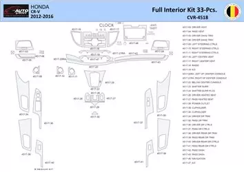 Honda CR-V 2012-2016 Inleg dashboard Interieurset aansluitend en pasgemaakt 24 Delen
