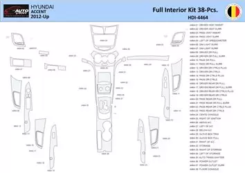 Hyundai Accent 2012-2017 Interior WHZ Dashboard trim kit 17 Parts