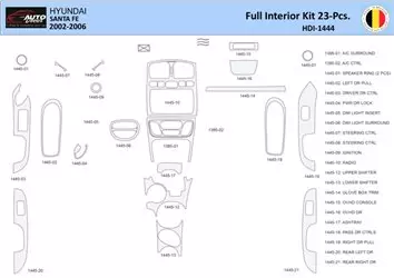 Hyundai Santa Fe 2002-2006 Interior WHZ Dashboard trim kit 23 Parts
