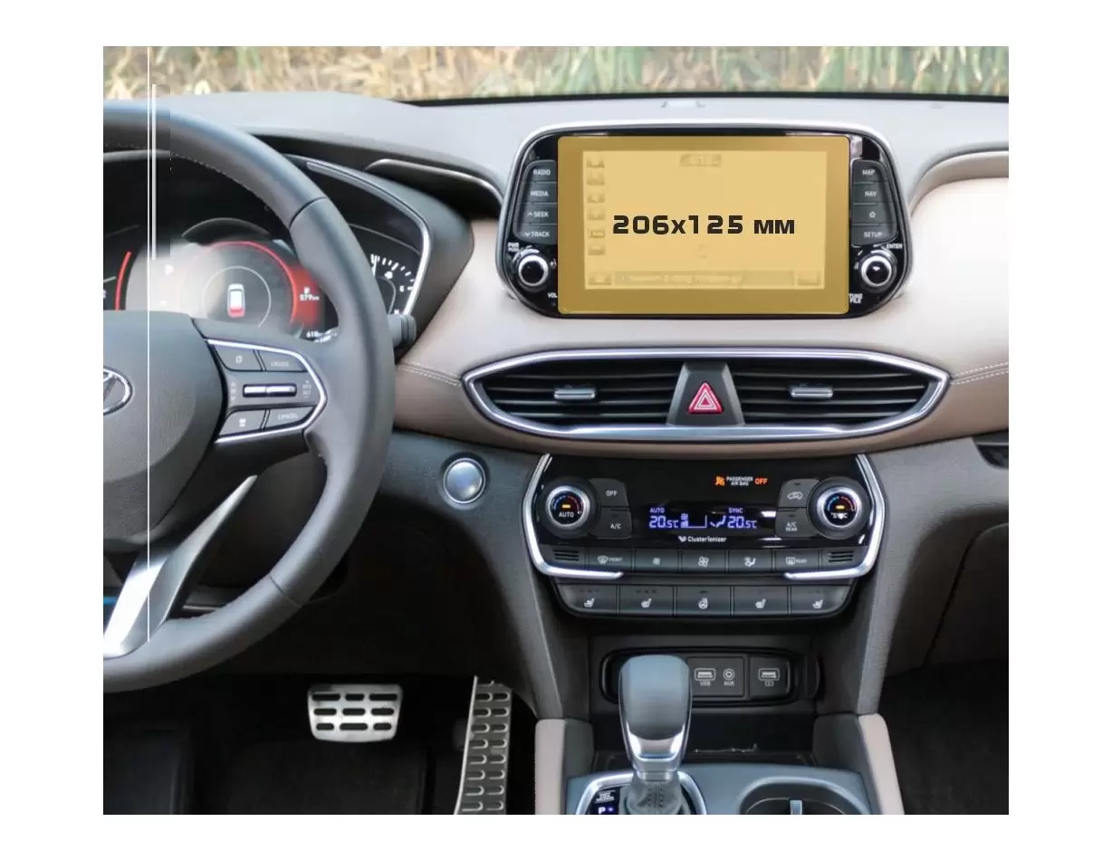 Hyundai Elantra 2020 - Present Multifunctional system 10,25" DisplayschutzGlass Kratzfest Anti-Fingerprint Transparent - 1- Cock