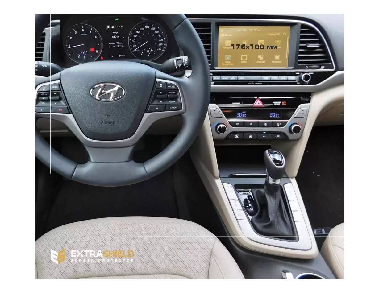 Hyundai Creta 2019 - ?.? Multimedia 8" HD transparant navigatiebeschermglas
