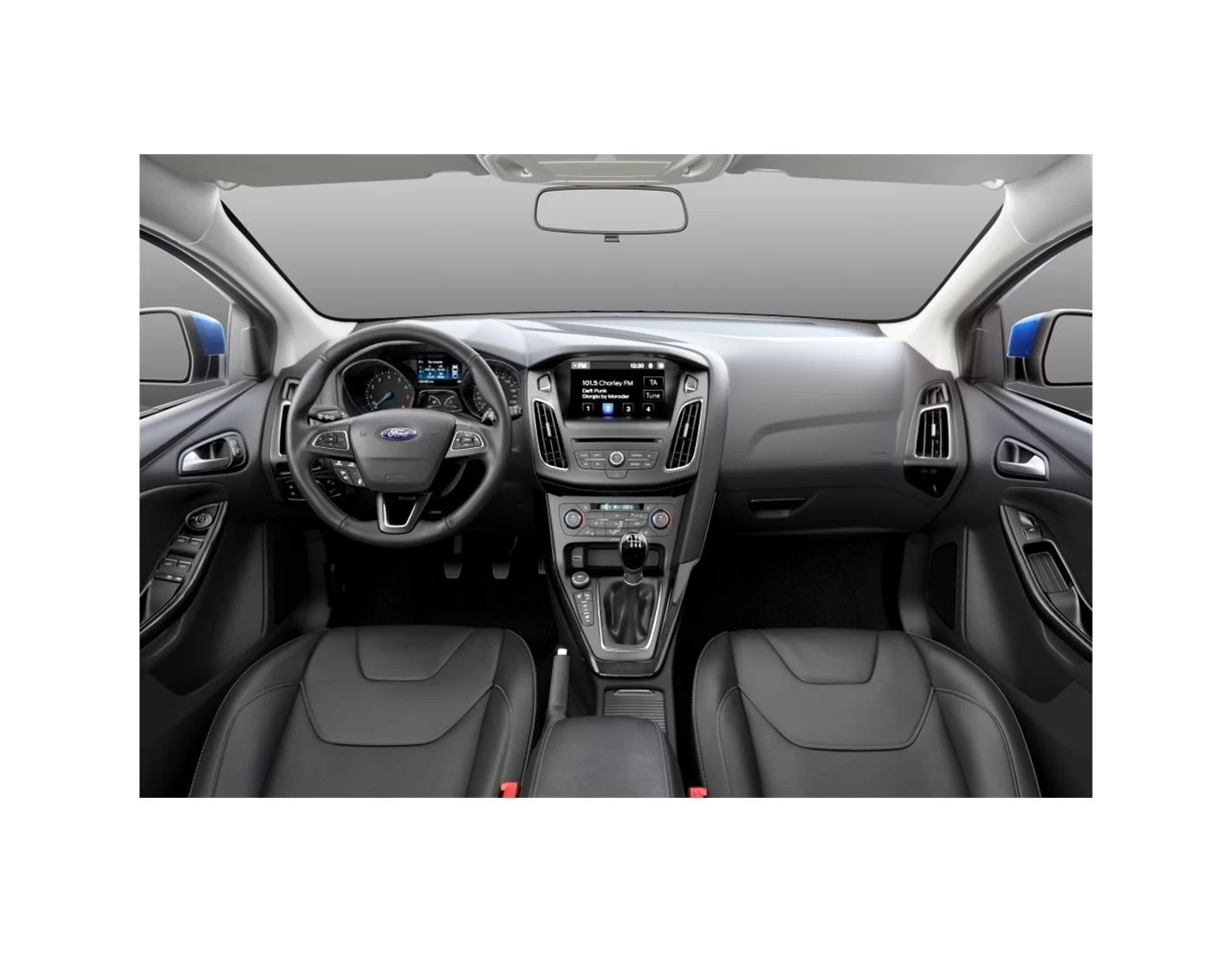 Ford Focus 2015-2017 3D Inleg dashboard Interieurset aansluitend en pasgemaakt op he 16-Teile