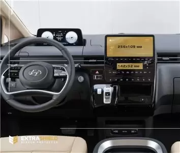 Hyundai Sonata 2019 - Present Digital Speedometer 12,3" DisplayschutzGlass Kratzfest Anti-Fingerprint Transparent - 1- Cockpit D