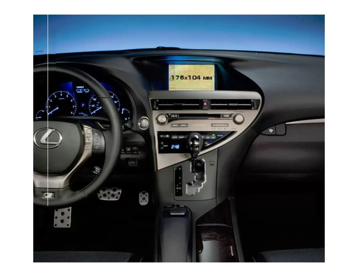 Lexus RX 2012 - 2015 Multimedia 8" Vidrio protector de navegación transparente HD