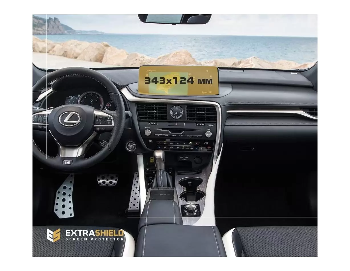 Lexus RX 2019 - Present Multimedia 12,3" Vidrio protector de navegación transparente HD