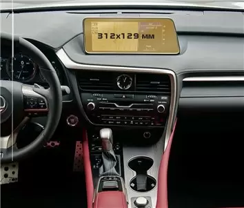 Lexus RX 2015 - 2019 Multimedia 8" DisplayschutzGlass Kratzfest Anti-Fingerprint Transparent - 1- Cockpit Dekor Innenraum