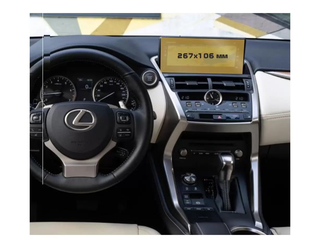 Lexus NX 2014 - Present Multimedia 10,3" HD transparant navigatiebeschermglas