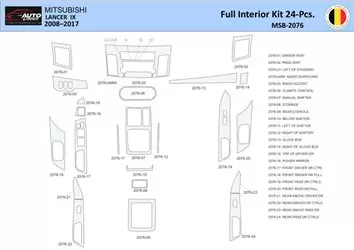 Mitsubishi Lancer-2008 Interior WHZ Dashboard trim kit 24 Parts