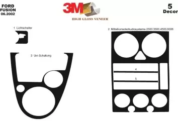 Ford Fusion 06.02-08.05 3M 3D Interior Dashboard Trim Kit Dash Trim Dekor 5-Parts