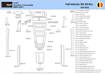 Audi A5 Cabrio 2008–2016 Inleg dashboard Interieurset aansluitend en pasgemaakt 40 Delen Audi A5 Cabrio 2008–2016 Inleg dashboard Interieurset aansluitend en pasgemaakt 40 Delen