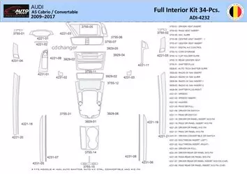 Audi A5 Cabrio 2008–2016 Interior WHZ Dashboard trim kit 40 Parts