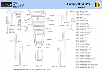 Audi A5 2008–2016 Decor de carlinga su interior del coche 40 Partes