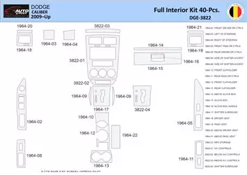 Dodge Caliber 2007-2009 Interior WHZ Dashboard trim kit 24 Parts