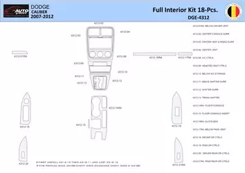 Dodge Caliber 2010-2012 Interior WHZ Dashboard trim kit 18 Parts