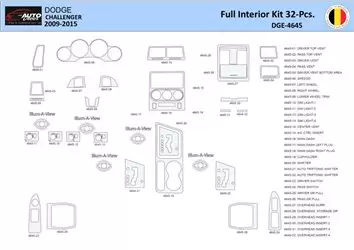 Dodge Challenger 2011-2015 Inleg dashboard Interieurset aansluitend en pasgemaakt 42 Delen