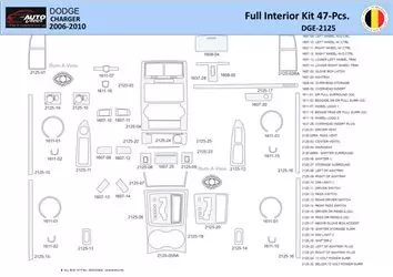 Dodge Charger LX 2006-2010 Interior WHZ Dashboard trim kit 47 Parts