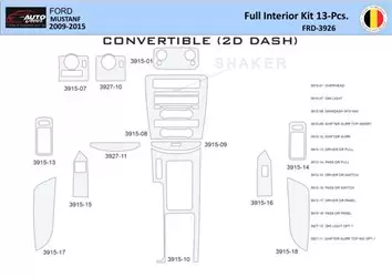 Ford Mustang 2010-2015 Interior WHZ Dashboard trim kit 13 Parts
