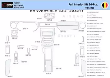 Ford Mustang 2010-2015 Interior WHZ Dashboard trim kit 24 Parts